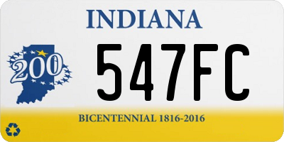 IN license plate 547FC