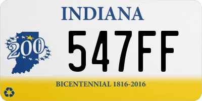 IN license plate 547FF