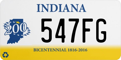 IN license plate 547FG