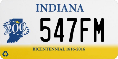 IN license plate 547FM