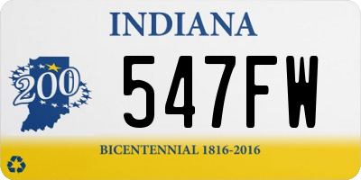 IN license plate 547FW