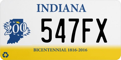 IN license plate 547FX