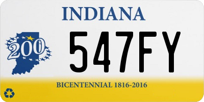 IN license plate 547FY