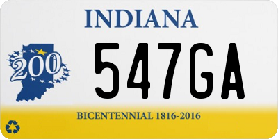 IN license plate 547GA