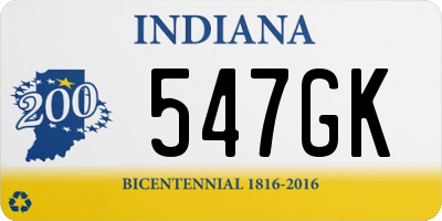 IN license plate 547GK