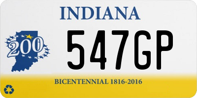 IN license plate 547GP