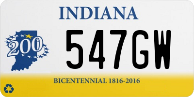 IN license plate 547GW