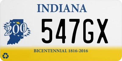 IN license plate 547GX