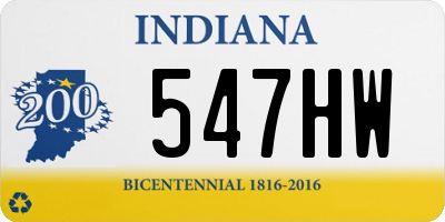 IN license plate 547HW