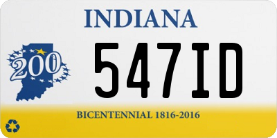 IN license plate 547ID