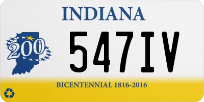 IN license plate 547IV