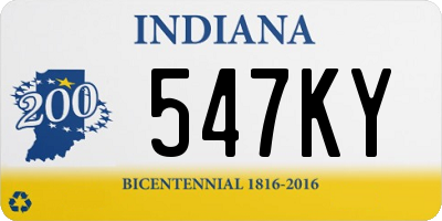 IN license plate 547KY