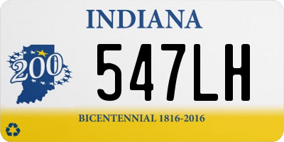 IN license plate 547LH