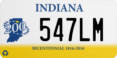 IN license plate 547LM