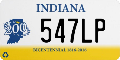 IN license plate 547LP