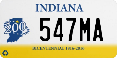 IN license plate 547MA