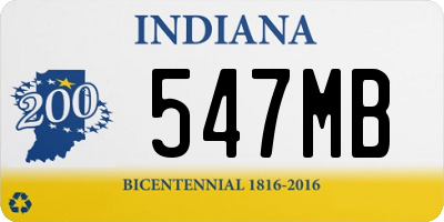 IN license plate 547MB