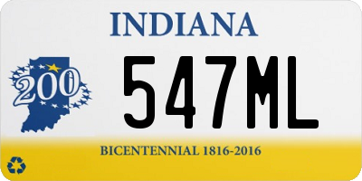 IN license plate 547ML