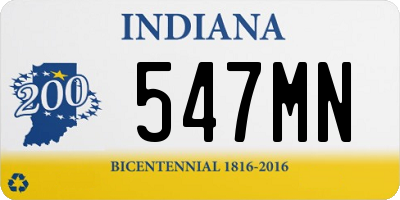 IN license plate 547MN