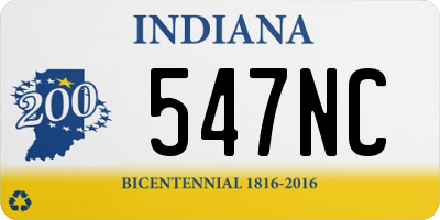 IN license plate 547NC