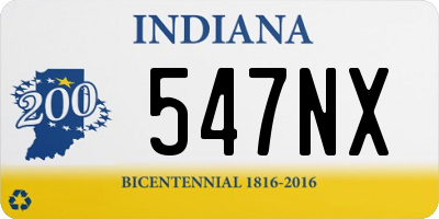 IN license plate 547NX