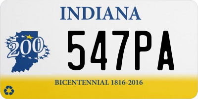 IN license plate 547PA