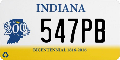 IN license plate 547PB