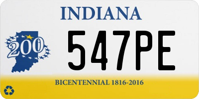 IN license plate 547PE