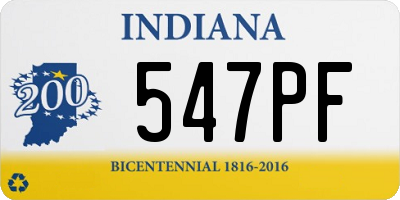 IN license plate 547PF