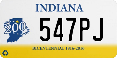 IN license plate 547PJ