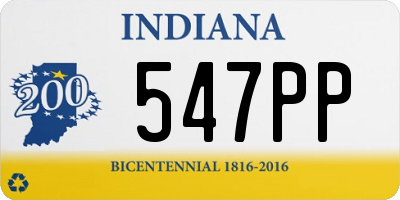 IN license plate 547PP