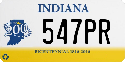 IN license plate 547PR