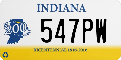 IN license plate 547PW