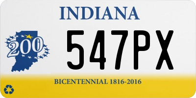 IN license plate 547PX