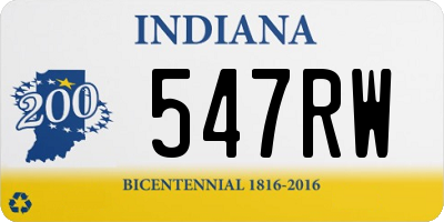 IN license plate 547RW