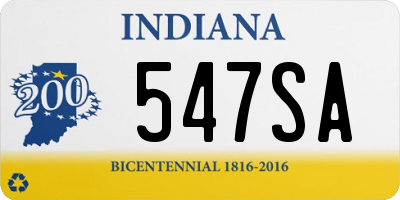 IN license plate 547SA