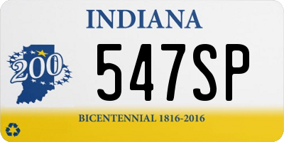 IN license plate 547SP