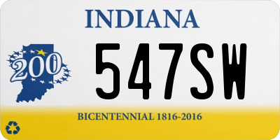 IN license plate 547SW