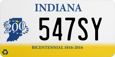 IN license plate 547SY