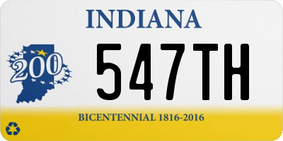 IN license plate 547TH