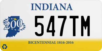 IN license plate 547TM