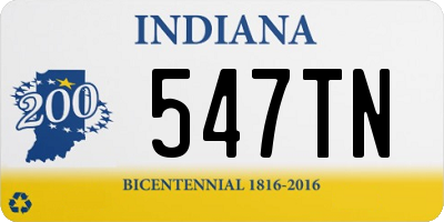 IN license plate 547TN