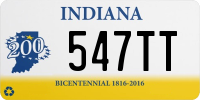 IN license plate 547TT