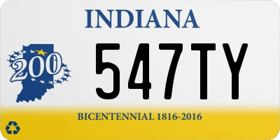 IN license plate 547TY