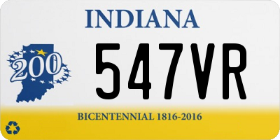 IN license plate 547VR