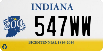 IN license plate 547WW