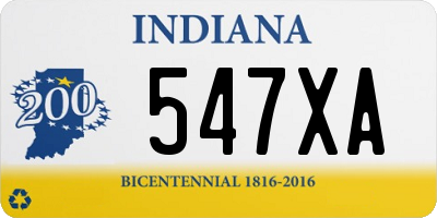 IN license plate 547XA