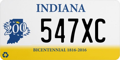 IN license plate 547XC