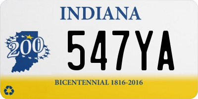 IN license plate 547YA