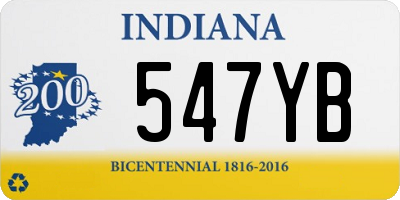 IN license plate 547YB